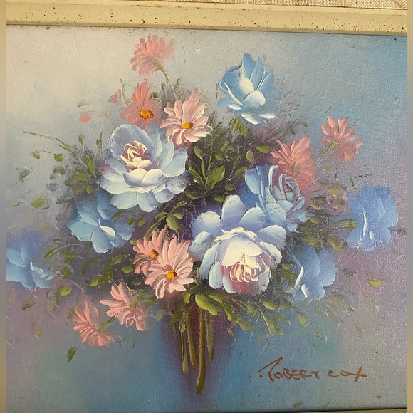 Robert Cox Floral Bouquet Art Painting in Gold Frame - Picture 7 of 7